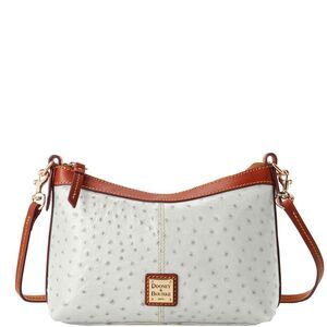Dooney & Bourke Ostrich Crossbody Pouch Shoulder Bag - Fog